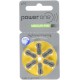 Power One Zinc Air Hearing Aid Batteries, (Yellow), P10