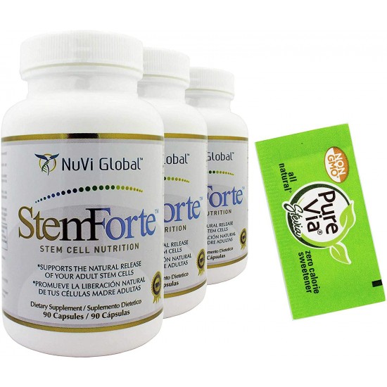 3 Stemforte 90 caps Advance Stem Cell Nutrition, Overall Well Being, Support Natural stem Cells Release Free Stevia Zero Calorie Packets
