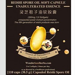 Supercritical CO 2 Extraction Ganoderma Lucidum/Lingzhi Mushroom Cracked Reishi Spore Extract Oil Essence 110 Softgels,UNADULTERATED * GMP USDA etc. Multiple Certified Vegan (10)