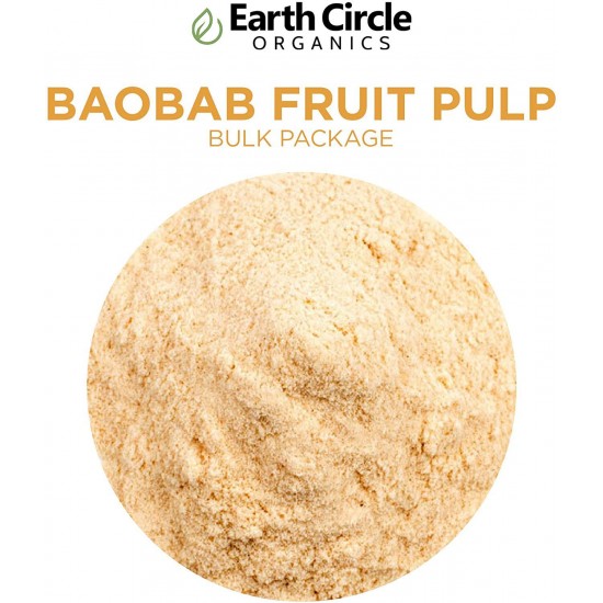 Earth Circle Organics Bulk Baobab Fruit Pulp Powder 44 lbs Bulk Pack | Electrolytes | Iron, and Vitamin C - Vegan and Gluten Free