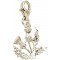 10k Yellow Gold Thistle Charm with Lobster Claw Clasp, Charms for Bracelets and Necklaces