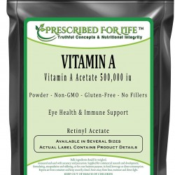 Prescribed for Life Vitamin A - Vitamin-A Acetate 500,000 iu Powder (Retinyl Acetate), 2 kg
