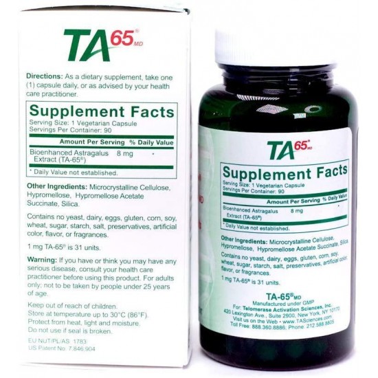 T.A. Sciences TA-65 cell rejuvenation through Telomerase Activation 90 Capsules