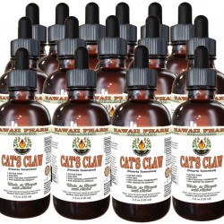 Cat's Claw Alcohol-Free Liquid Extract, Cat's Claw (Uncaria Tomentosa) Dried Inner Bark Glycerite Hawaii Pharm Natural Herbal Supplement 15x4 oz
