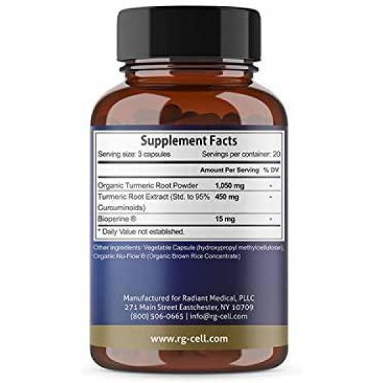 T.A. Sciences | TA-65 Supplement | 1x90 Capsules | 250 U | Free Enhanced Absorption Organic Tumeric Curcumin – 95%
