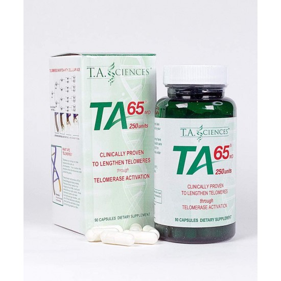T.A. Sciences | TA-65 Supplement | 1x90 Capsules | 250 U | Free Extra Strength Hair & Beard Growth Complex