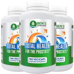 Ben's Total Health for The Prostate - Shrinks Prostate Gland - Fights BPH & Prostate Disease - Reduce Frequent Urination (3 Bottles)