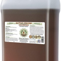 Coltsfoot Alcohol-Free Liquid Extract, Organic Coltsfoot (Tussilago farfara) Dried Leaf Glycerite Hawaii Pharm Natural Herbal Supplement 64 oz