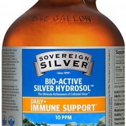 Sovereign Silver Bio-Active Silver Hydrosol for Immune Support - Colloidal Silver -10 ppm, 128oz (3785mL)