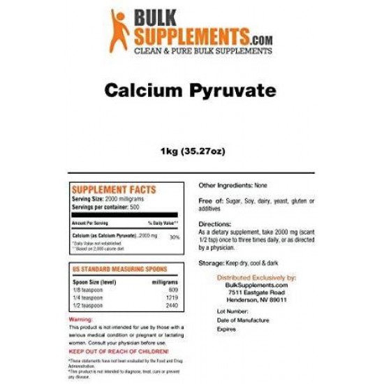 BulkSupplements Calcium Pyruvate Powder (5 Kilograms)