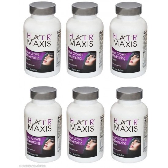 6 X Bottle of Hair Maxis Supplement Support Faster Growth Healthier Softer Stops Hair Loss