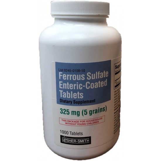 Upsher-Smith Ferrous Sulfate Enteric-Coated 325 mg 1000 Tablets
