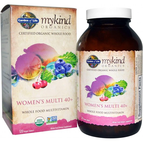 Garden of Life Kind Organics Women's 40 Plus Multivitamin, 120 Organic Tablets (Pack of 3)