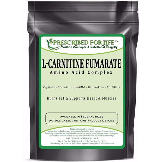 Prescribed for Life Carnitine Fumarate (L) - Amino Acid Weight Management Crystalline Powder, 10 kg