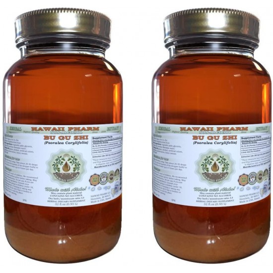 Bu Gu Zhi Alcohol-Free Liquid Extract, Bu Gu Zhi, Psoralea (Psoralea Corylifolia) Fruit Glycerite Herbal Supplement 2x32 oz Unfiltered