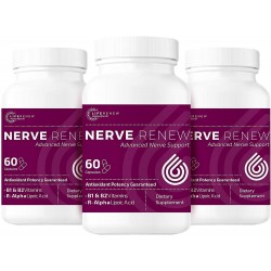 Life Renew: All-Natural Neuropathy Support Supplement with Stabilized R-Lipoic Acid - Absorbs Fast - Alternative Nerve Pain Treatment - 30 Day Supply (60 Count) - 3pk
