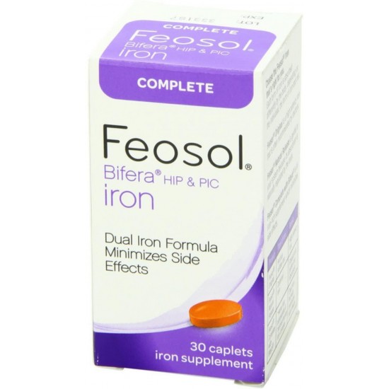 Feosol Bifera Iron Caplets Complete 30 ea (Pack of 12)