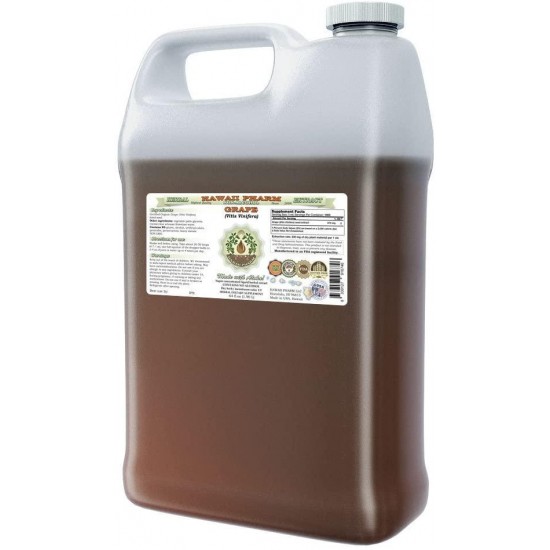 Grape Alcohol-Free Liquid Extract, Grape (Vitis Vinifera) Dried Seed Glycerite Hawaii Pharm Natural Herbal Supplement 64 oz