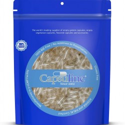 Capsuline - Size 0 Clear Empty Gelatin Capsules - 50000 Count - Manufactured in North & South America - Kosher & Halal Certified - Pill Capsules