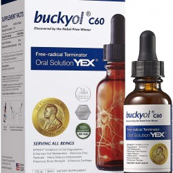 Buckyol C60 YEX Free Radical Terminator - Water-based Fullerene Super Antioxidant, Immunity Booster and Anti Aging Oral Solution - 30ml