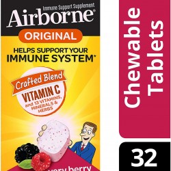 Airborne Vitamin C 1000mg, Very Berry Chewable Tablets, Gluten-free, Packaging May Vary, Berry, 32 Tablets, Pack of 36