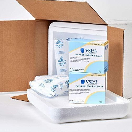 VSL#3, Powder Probiotic Medical Food for Dietary Management of Ulcerative Colitis (UC), High-Dose and High-Potency Refrigerated Probiotic Powder with 450 Billion CFUs, 2 Boxes