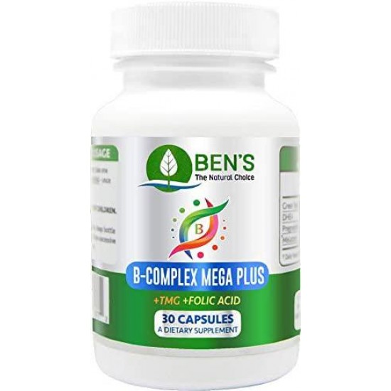 Ben's B Complex Mega Plus - Increase Strength and Balance - Improves Memory and Focus - Strengthens Immune System - Restore Libido (6 Bottles)