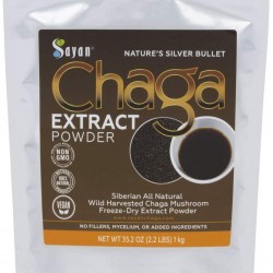 Sayan Siberian Wild Sustainably Harvest Organic Chaga Mushroom Extract Powder 2.2 Lb 1kg Immune System and Energy Booster, Antioxidant Tea, Promote Digestion, Focus, Clarity. Instant Coffee Mix. Vegan