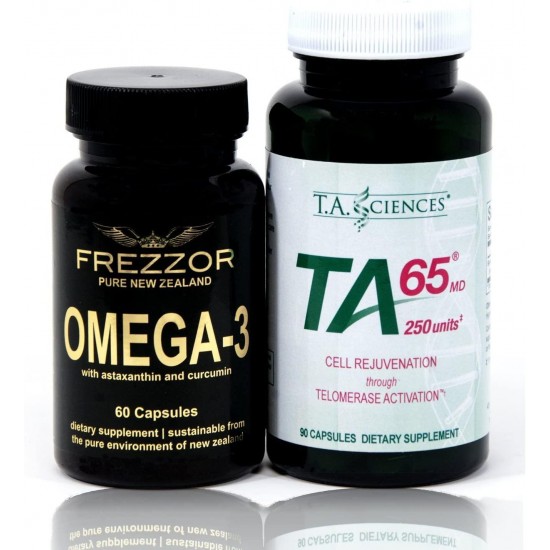 T.A. Sciences | TA-65 Supplement | 90 Capsules | Free Bottle of Omega-3 with Greenlip Mussel Oil | Anti-Inflammatory Daily Supplement | 60 Capsules