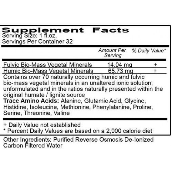 Mineral Blend Fulvic-Humic - Vegan Liquid Ionic Trace Mineral Multimineral Supplement - Almost Tasteless - Whole Food Plant-Based Ionic Minerals by Vital Earth Minerals (8)