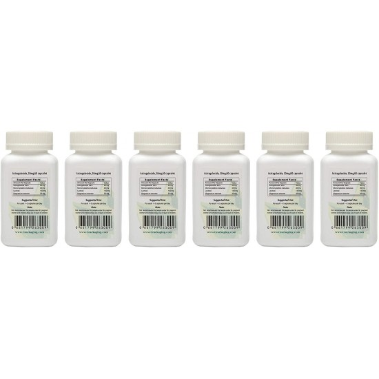 Super-Absorption Astragaloside IV 98% 50mg/Cap 360 Caps in 6 Bottle