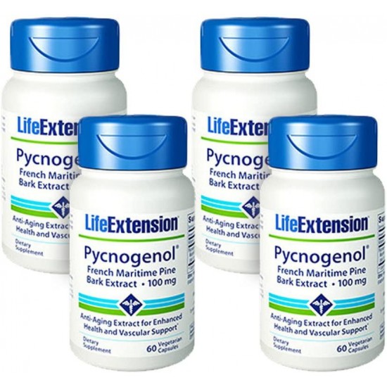 Life Extension Pycnogenol 100mg 60 Vegetarian Capsules - 4-Pak