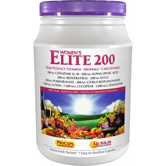 Andrew Lessman Multivitamin - Women's Elite-200 120 Packets – 40+ Potent Nutrients Plus 200mg Each Coenzyme Q10, Alpha Lipoic Acid, Resveratrol, EGCG, Pomegranate, Citrus Bioflavonoids. No Additives