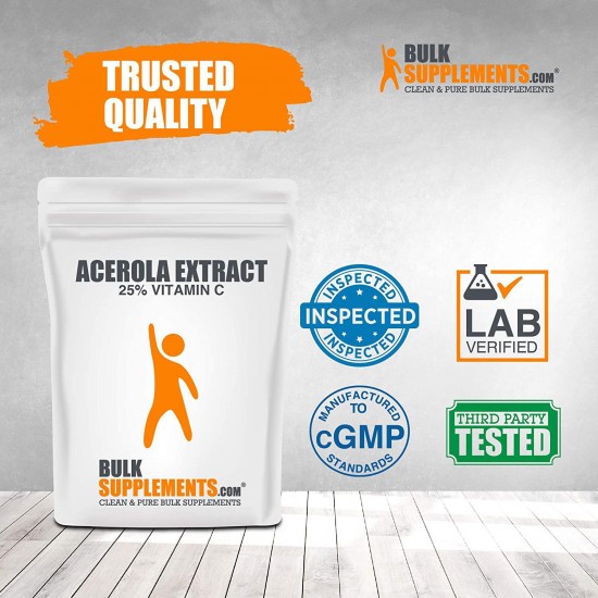 BulkSupplements.com Acerola Extract (25% Vitamin C) (5 Kilograms - 11 lbs)