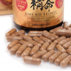 High Concentration Fucoidan Supplement UMI NO SEIMEI 180 Capsules | Fucoidan Extract Capsules 41400mg | Chaga Mushroom Extract Capsules 2790mg | Perfect Boosting Your Immune System | Made in Japan