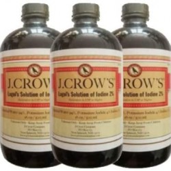 J.CROW'S® Lugol's Solution of Iodine 2% 16 oz Three Pack (3 Bottles)