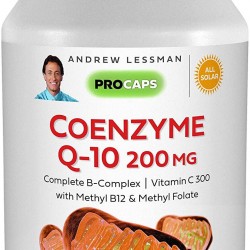 Andrew Lessman Coenzyme Q-10 200 mg 360 Capsules – Essential for Energy Production and Optimum Key Organ Function, Anti-Oxidant Support, Depleted by Aging, Plus B-Complex. Easy to Swallow Capsules