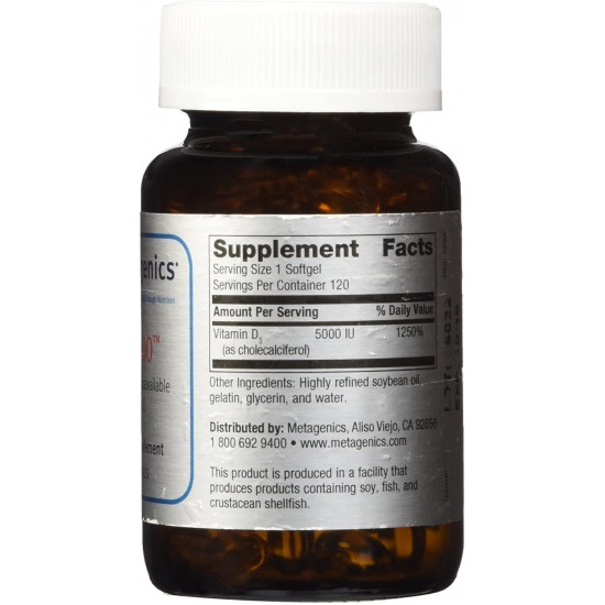 Metagenics, D3 5000, 120 Softgels - 2 Bottles