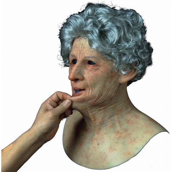 Lifelike Soft Silica Wrinkle Grandma Mask Soft Silica Mask LNV-1