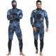 Nataly Osmann Men 5mm Neoprene 2-Pieces Camouflage Spearfishing Premium Wetsuit Long Sleeve Scuba Diving Suit Full Body Keep Warm Hooded Snorkeling Suits