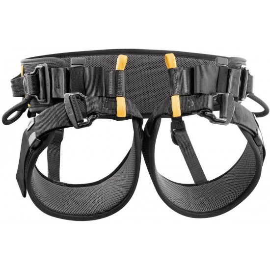 Petzl C038BA01 New Falcon Lightweight Seat Harness for Rescue Operations Involving Rope Ascent, Size 1, Black