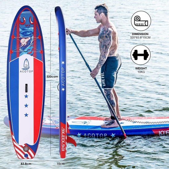 ACOTOP Inflatable Paddle Boards, 10'6
