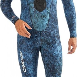 Cressi Camouflage Wetsuit for Spearfishing - Loading Pad, Knee Protection, Mimetic Pattern - Blue & Green Hunter 2.5 & 3.5 mm