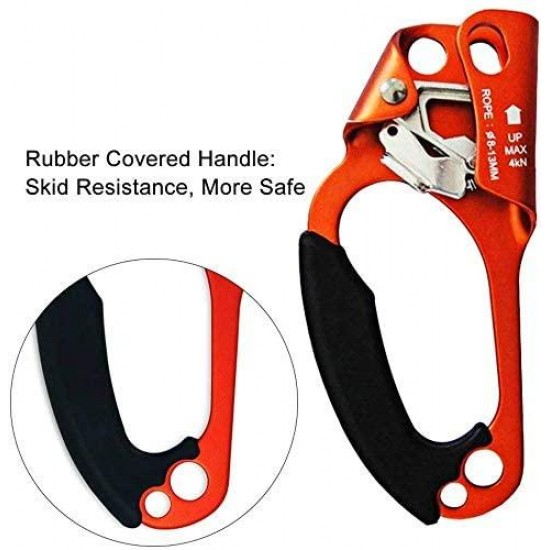 Mr.Safe Climbing Gear Ascender and Rappelling Descender Belay Devices for 9-12mm Rope for Rescue & Arborist