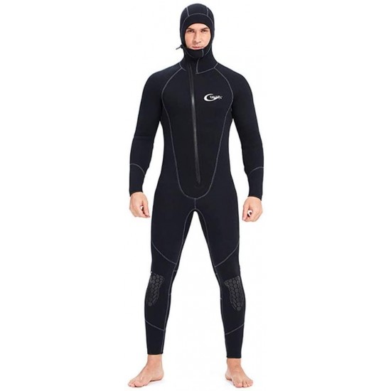 Wetsuits Men's Ultra Stretch 7Mm Neoprene Wetsuit, Winter Warm Front Zip Full Body Diving Suit for Snorkeling Scuba Diving Swimming Surfing