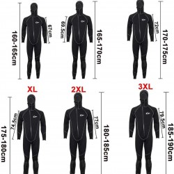 Ultra Stretch 3Mm Neoprene Wetsuit, Winter Warm Front Zip Full Body Diving Suit for Men Snorkeling Scuba Diving Swimming Surfing