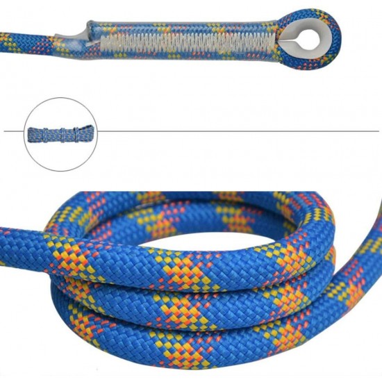 ZHWNGXO Climbing Rope, Static Rope Blue 11mm Easy to Carry Sunscreen and Durable for Rock Climbing Construction Protection Outreach Training (Size : 20m)