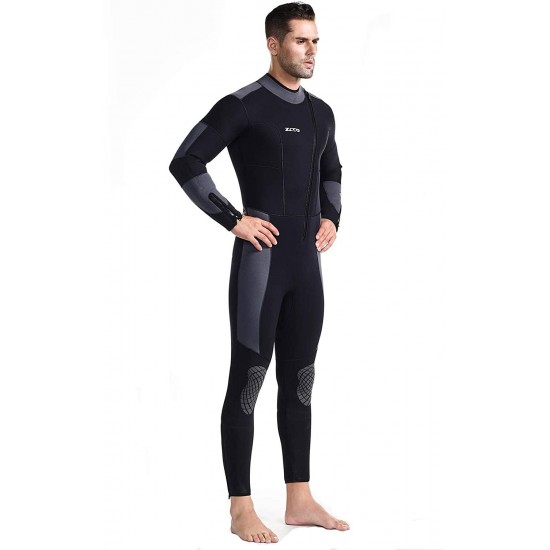 ZCCO Wetsuits Men's 5mm Premium Neoprene Front Zip Full Suits for Scuba Diving,Spearfishing,Snorkeling,Surfing,Canoeing Dive Skin
