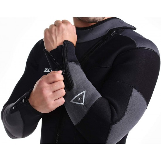 ZCCO Wetsuits Men's 5mm Premium Neoprene Front Zip Full Suits for Scuba Diving,Spearfishing,Snorkeling,Surfing,Canoeing Dive Skin