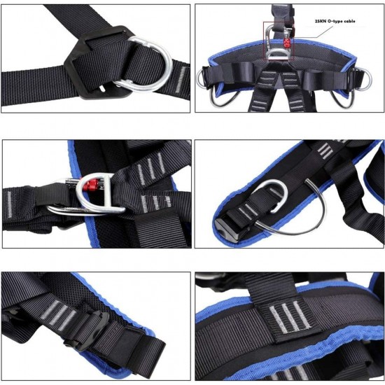 LXYYSG Climbing Harness, Construction Harness Roofing Harness, Full Body Safety Harness, Fall Protection, for Mountaineering Rock Climbing Rappelling, with Shoulder and Leg Quick Connect Buckle